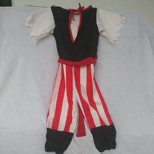 HALLOWEEN BOY GIRL PIRATE COSTUME 2 RED WHIT BLACK